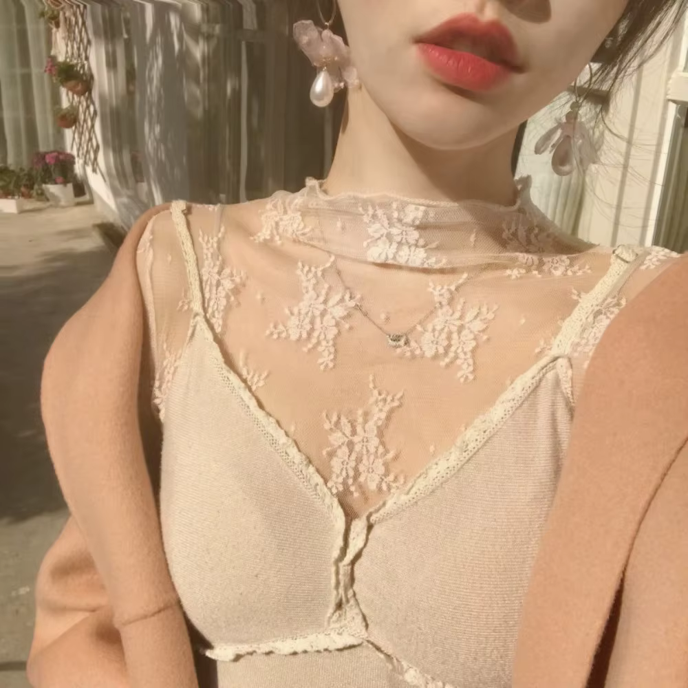 T-shirts en maille pour femmes à manches longues