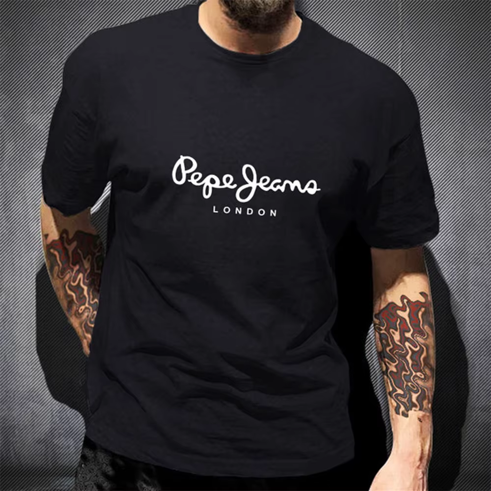 Plus récent Pepe Jeans London Logo t-shirt été hommes à manches courtes mode populaire 100% couverture en coton