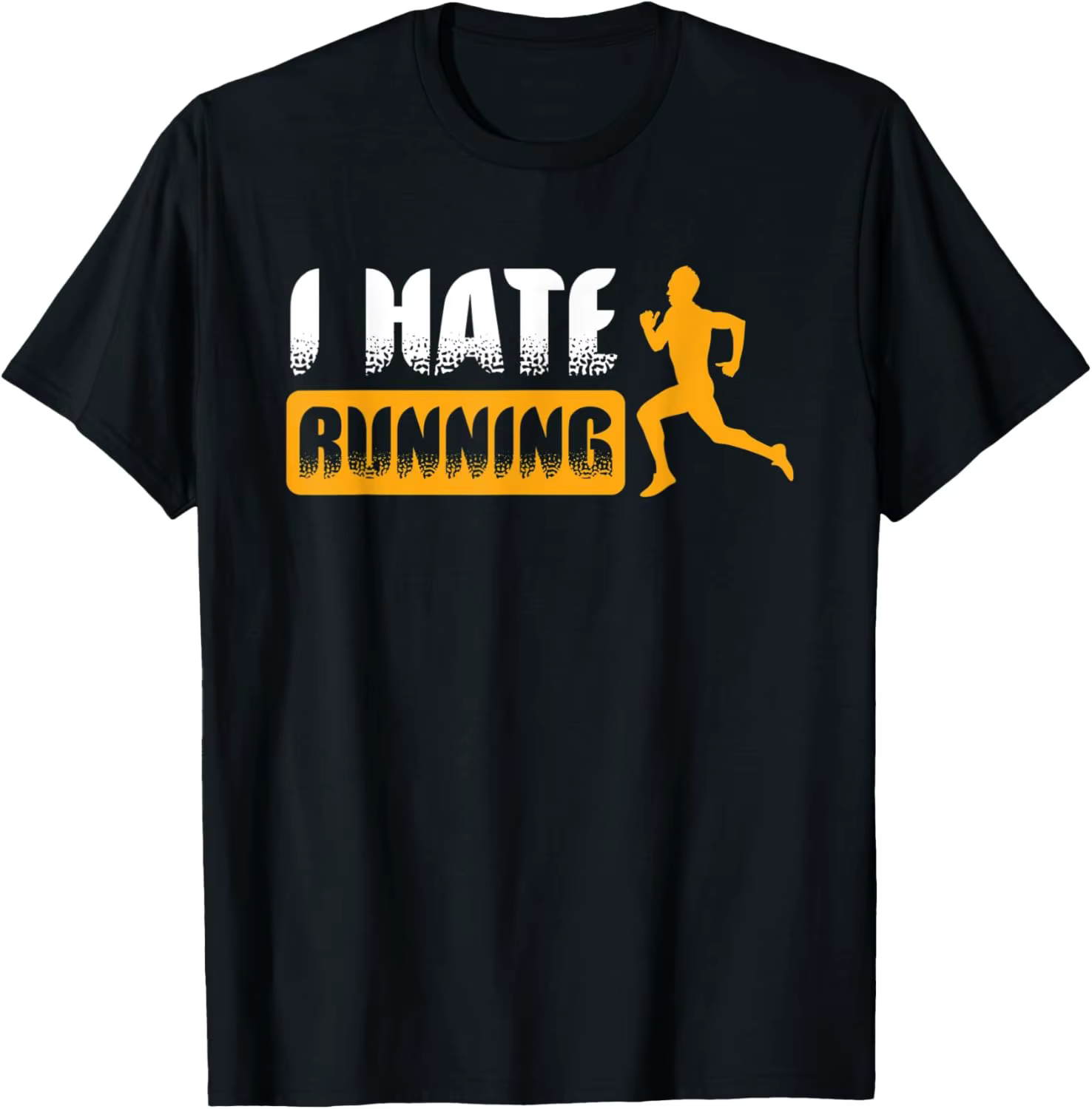 T-shirt drôle et satirique avec emoji « J'ai horreur de courir »