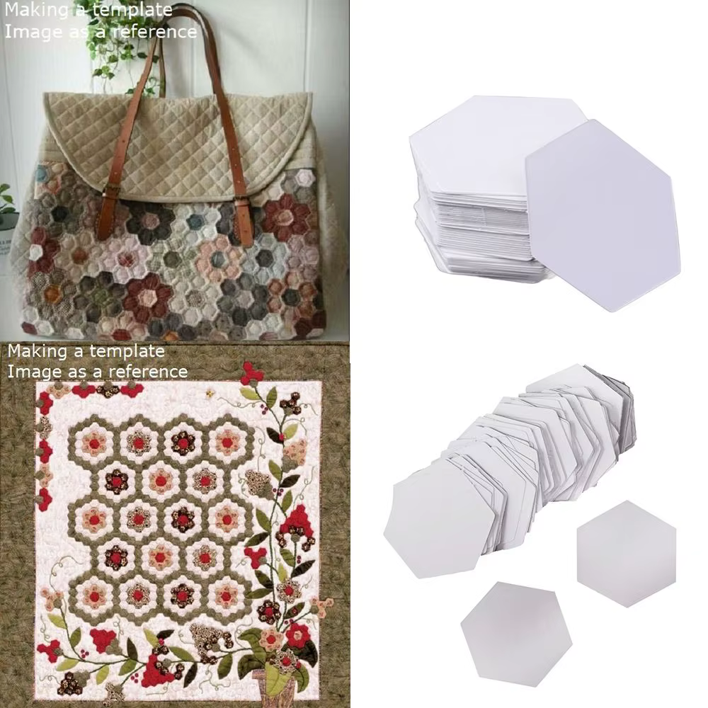 100 pièces Couture Patrons DIY Artisanat Patchwork Papier Quilting Hexagone Modèles Vêtement Tissu