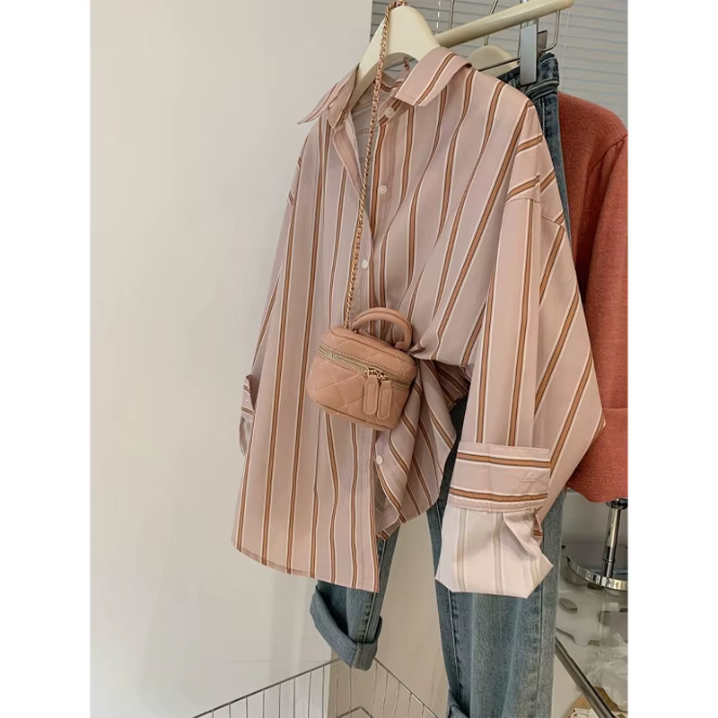 Chemise à manches longues et col POLO pour femme