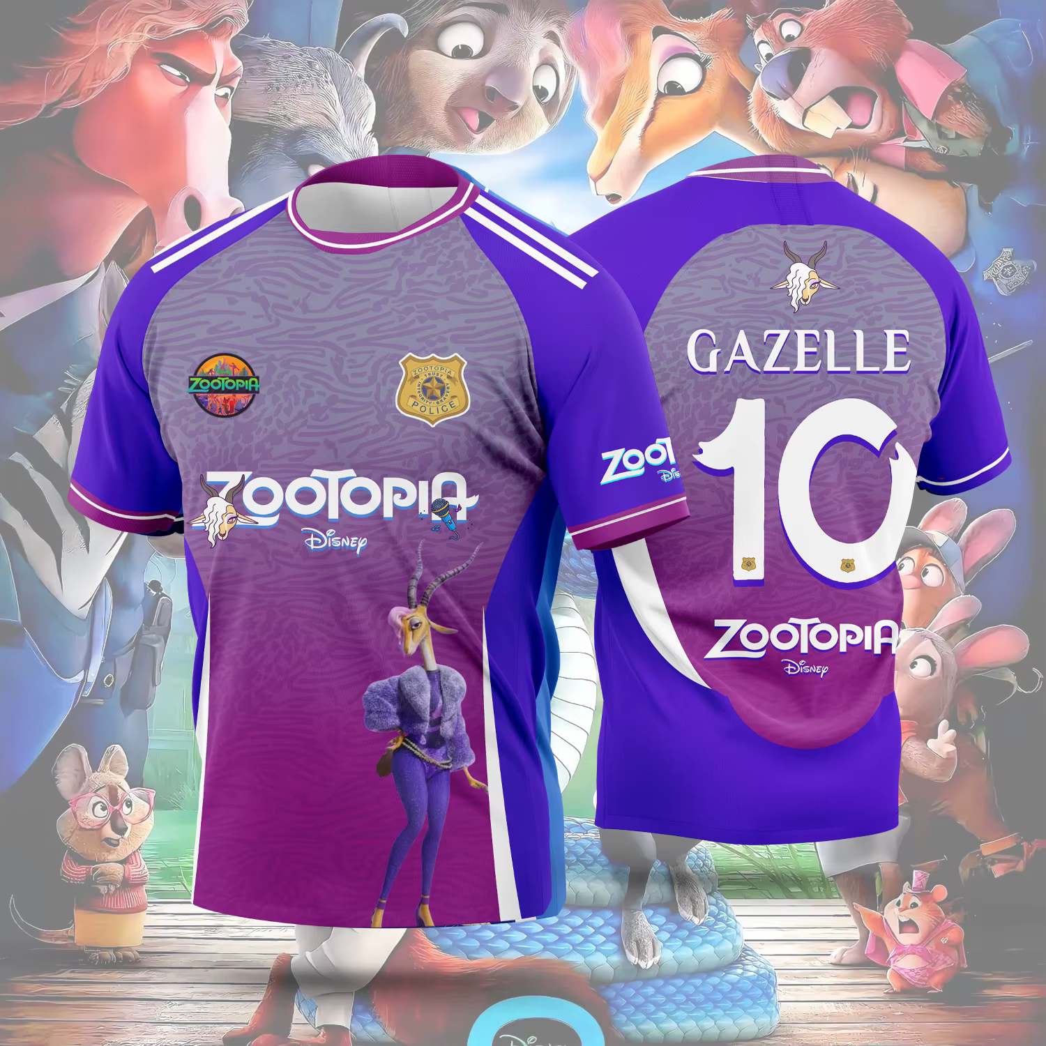 Nouveauté 2026 : Maillot Anime Zootopia - T-shirt de sport décontracté pour hommes et femmes pour les amateurs de manga