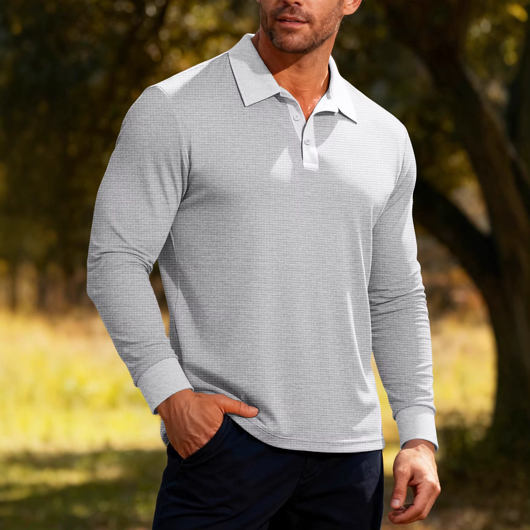 Polo à manches longues pour hommes