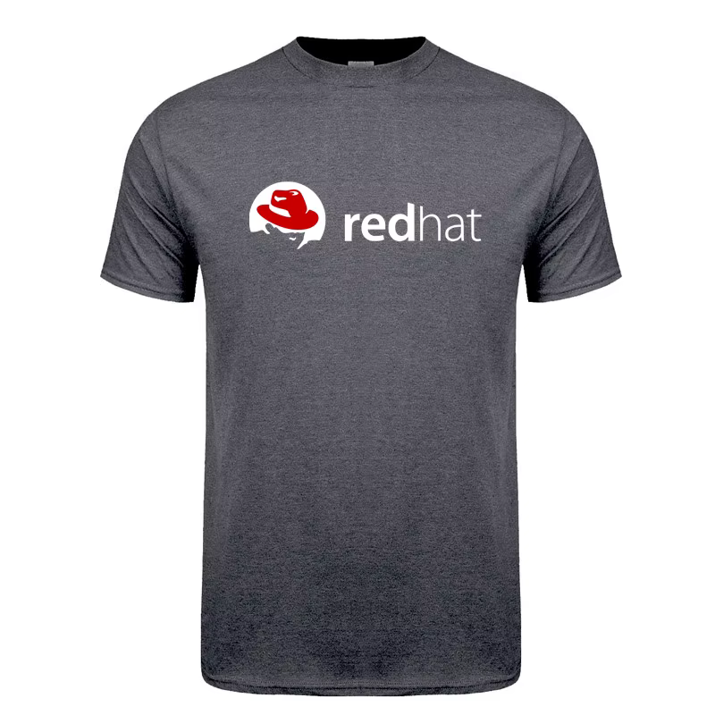 Red Hat Linux T-shirt d'été Hommes Cool Coton à manches courtes Red Hat Économie Unisexe Cadeau Y-Tee LH-321