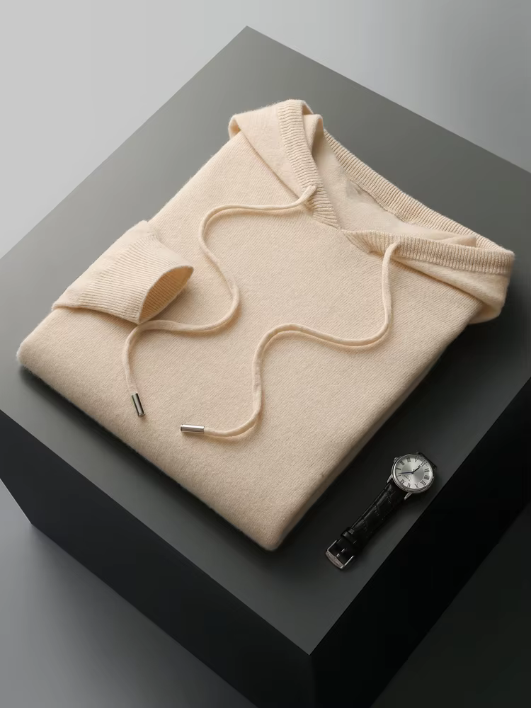 100% laine mérinos haute qualité hommes sweats à capuche printemps automne pull