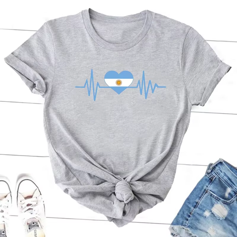 T-shirt de coeur d'Argentine pour les femmes et les hommes