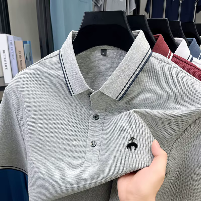 Polo brodé de marque haut de gamme pour homme