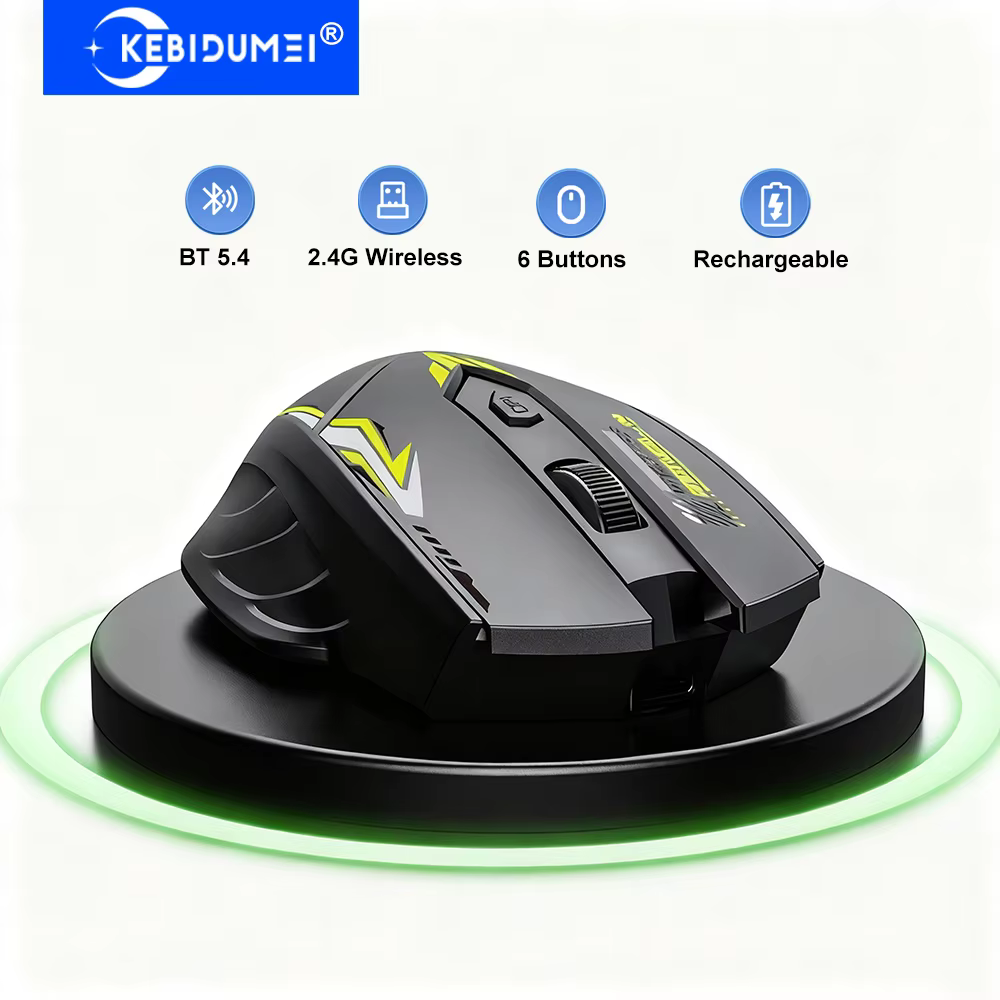 Souris Bluetooth 5.4 double Mode 2.4G souris sans fil 6 boutons souris de jeu bureau souris silencieuse souris Rechargeable pour ordinateur portable