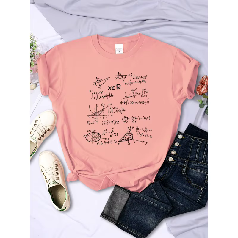 T-shirt pour femme imprimé avec formule mathématique