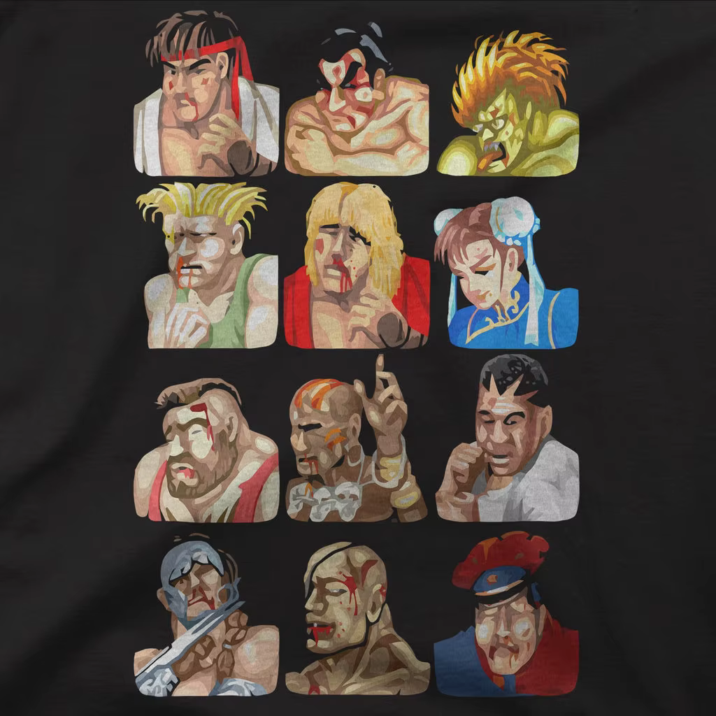 T-shirt Street Fighter II Defeated Characters