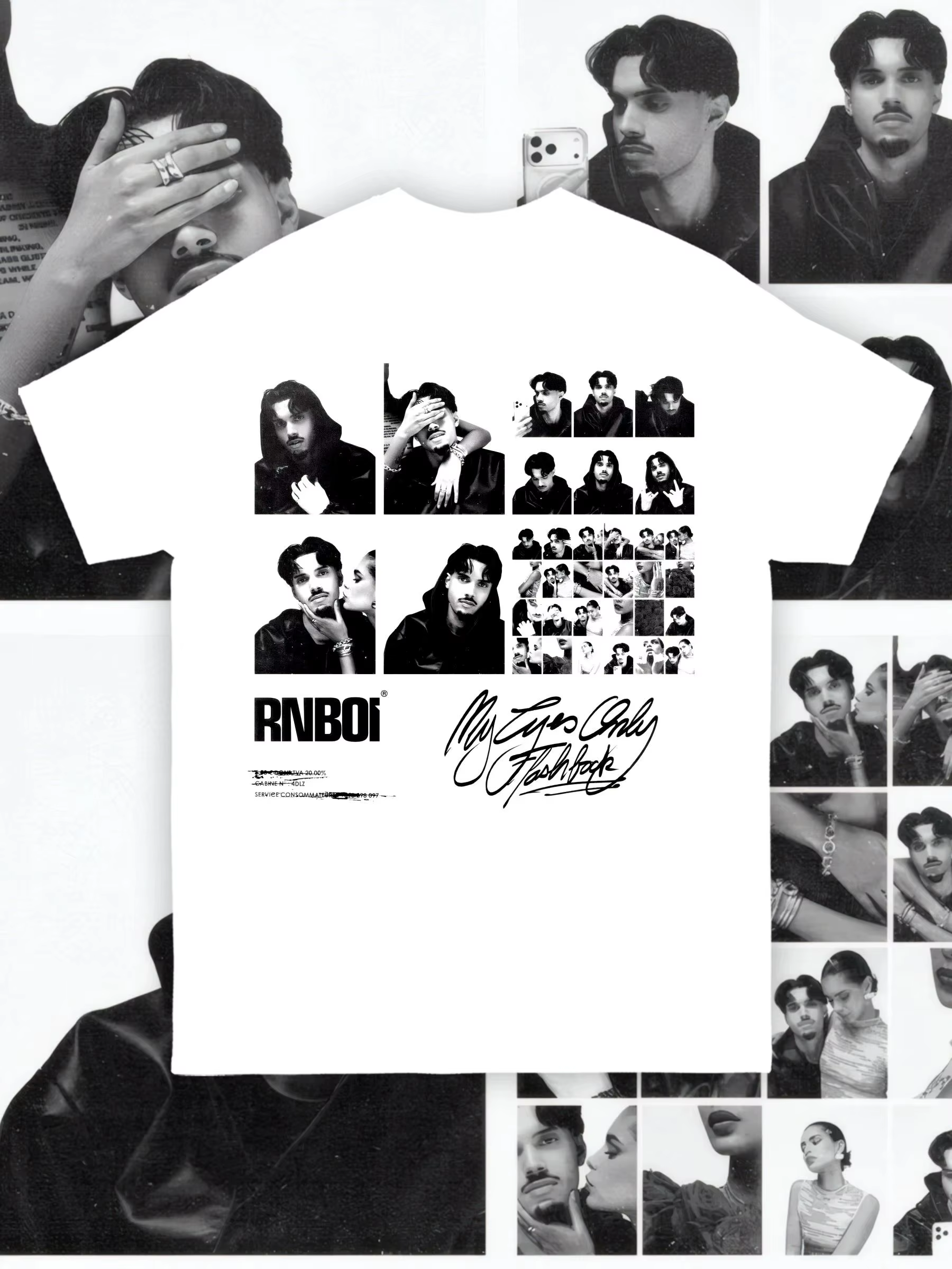 T-shirt Y2K Oversize Décontracté Streetwear Unisexe Rapper RnBoi My Eyes Only Flashback Album Graphic Merch 2026