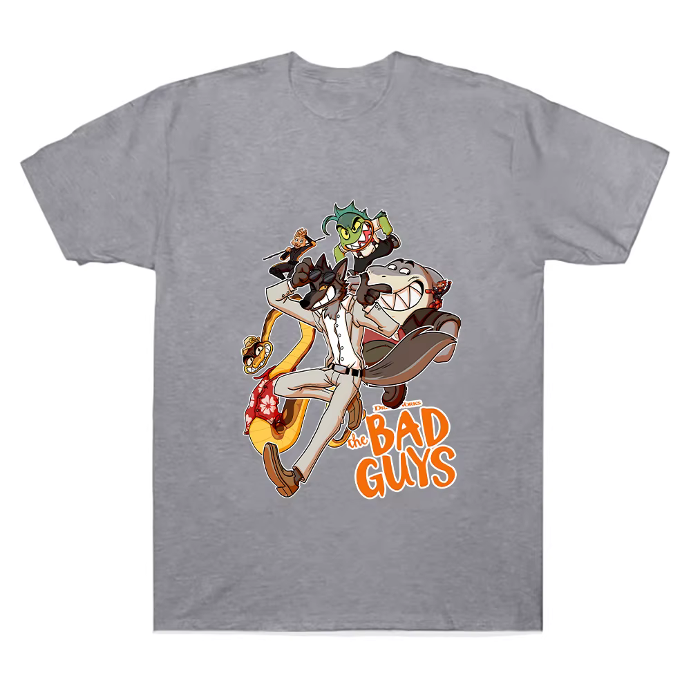 The Bad Guys 2 dessin animé imprimé t-shirts coton cadeau créatif t-shirt été femmes hommes à manches courtes ample respirant vêtements haut