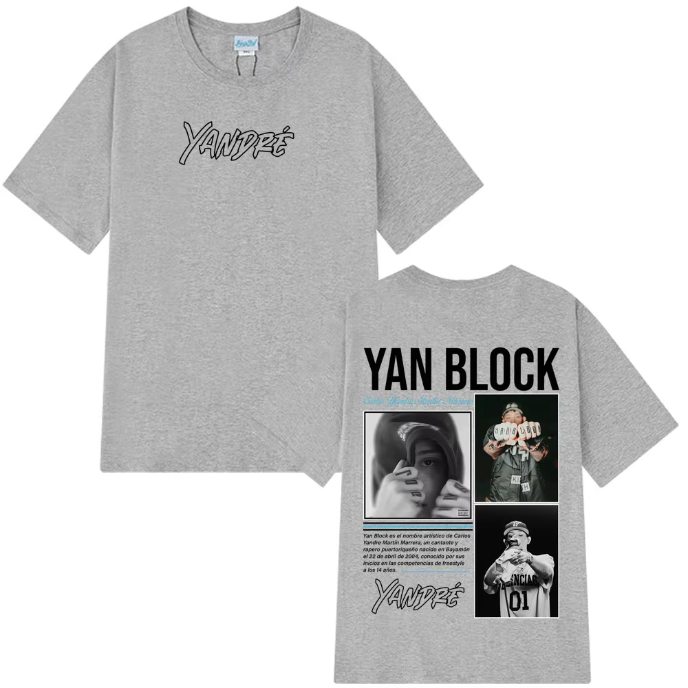 Rappeur Yan Block Album 2025 T-shirt graphique hommes femmes mode T-shirts décontracté coton surdimensionné Hip-hop