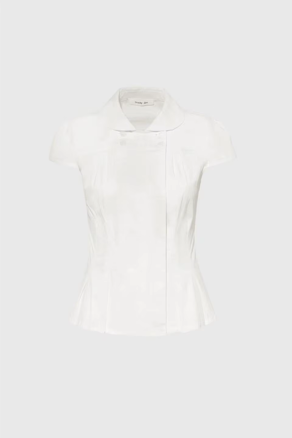 Chemisier blanc Peachy Den à col boutonné