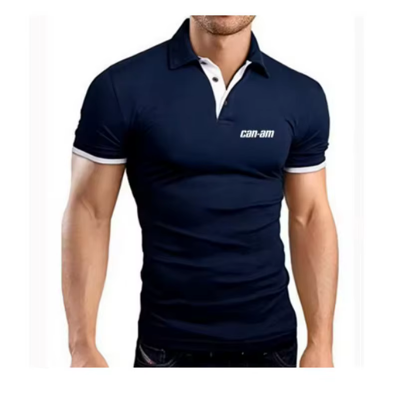 Nouveau Polo Homme Tendance 2026 Couleur Unie Can-Am Team Motorcycles Manches Courtes