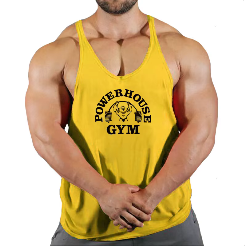 Vêtements de Fitness T-shirts de gymnastique bretelles homme haut de sport hommes sweat sans manches