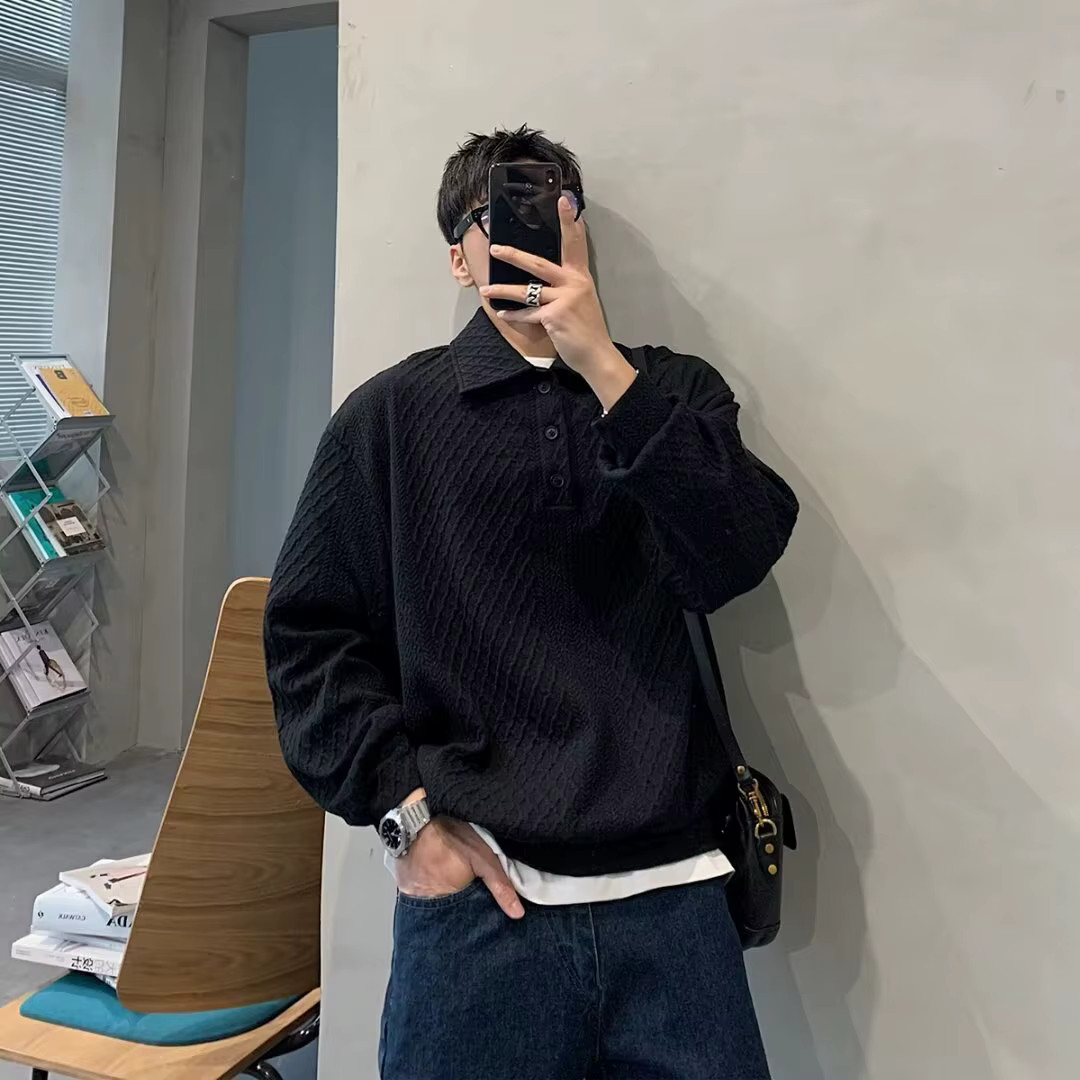 Nouveau Sweat-shirt à revers pour hommes