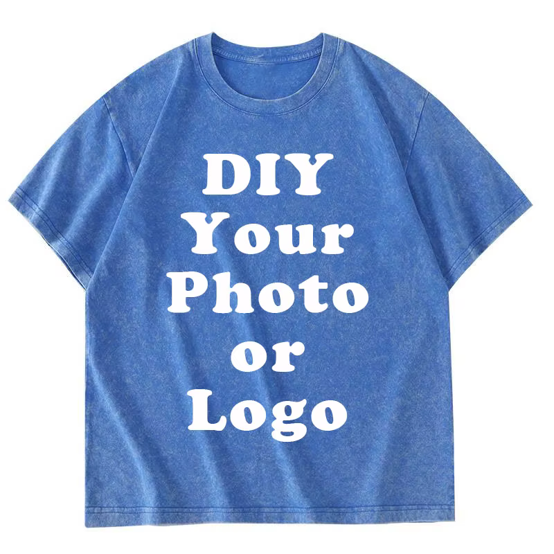 Bricolage votre Photo ou Logo personnalisé imprimé T-shirt 100% coton lavé