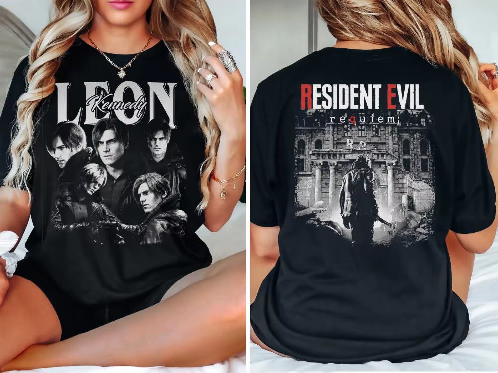 T-shirt Leon S. Kennedy Resident Evil 9 Requiem Biohazard Tee Grace Emily Gideon à manches courtes pour femme printemps-été unisexe