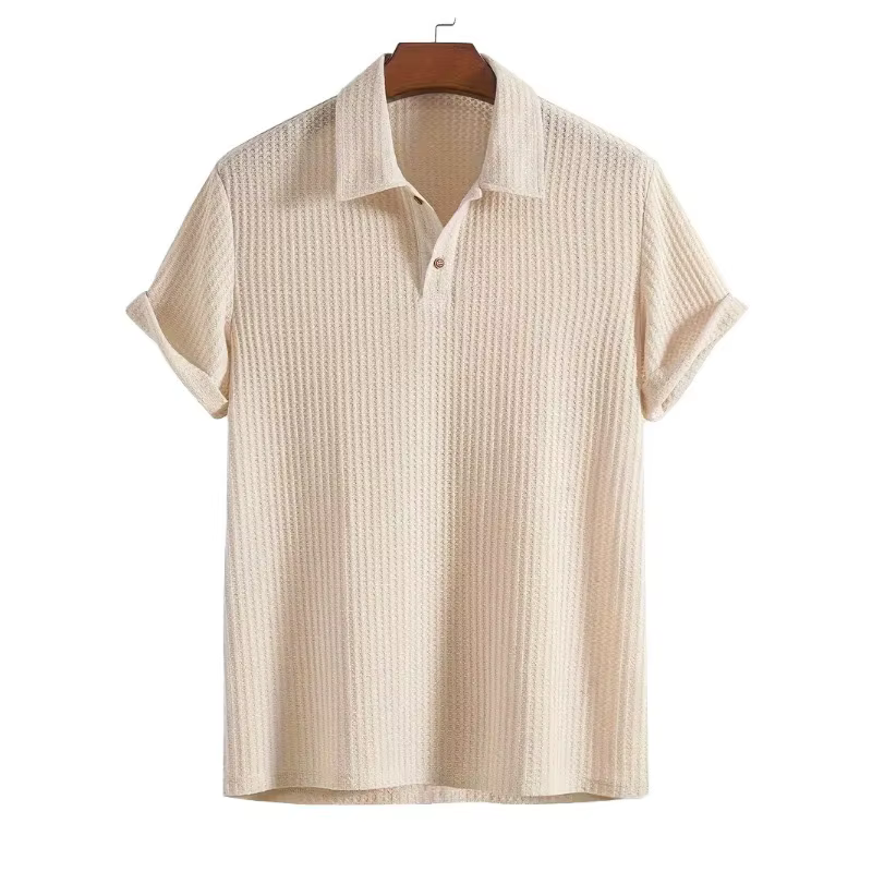 Polo en maille beige pour homme