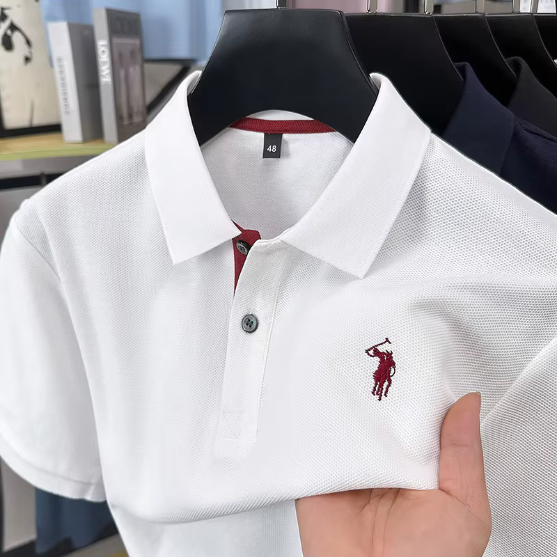 Marque de luxe 100% coton à manches courtes polo hommes haut de gamme poney broderie été confort affaires décontracté nouveau Paul T-shirt