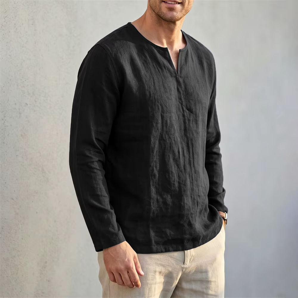 T-shirt en coton et lin pour homme