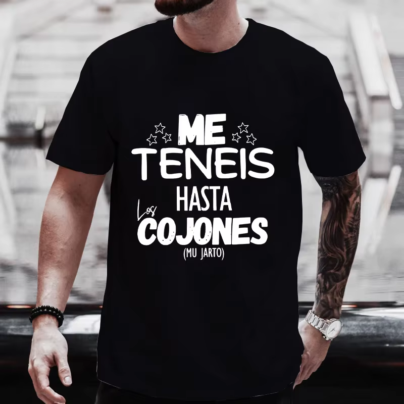 Vous m'avoir jusqu'à les balles unisexe t-shirt drôle frases espagnoles blagues t-shirts unisexe doux femmes hommes vêtements à manches courtes