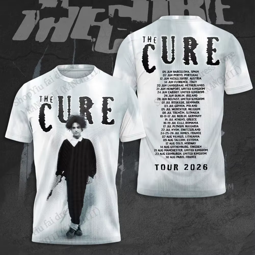 Nouveau T-shirt imprimé 3D du groupe rock The Cure Tour