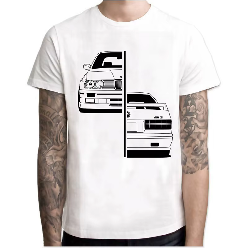 T-shirt Harajuku Cool Automotive Car Turbo pour hommes