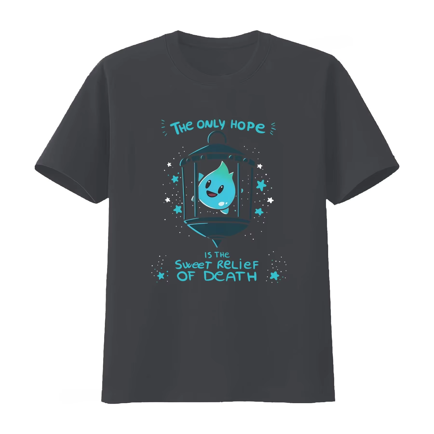 T-shirt Lumalee « L'unique espoir est la douceur de la délivrance de la mort » avec motif lune et étoile