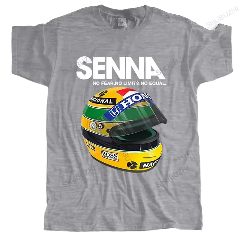 Homme été coton T-shirt Ayrton Senna casque