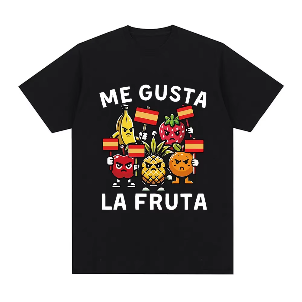Me Gusta La Fruta T-shirt drôle j'aime les Fruits espagnol Meme imprimé T-shirts femmes