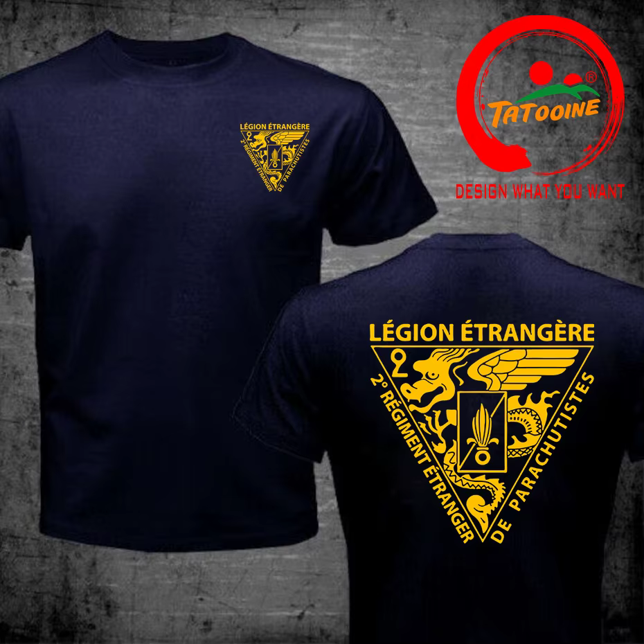 T-shirt en coton des forces spéciales de la légion étrangère française pour hommes