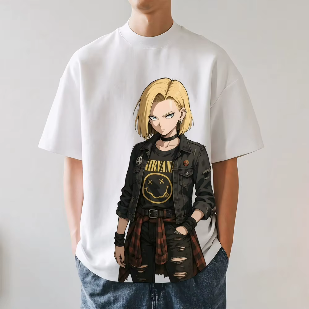 T-shirt Dragon Ball Android 18 style japonais classique