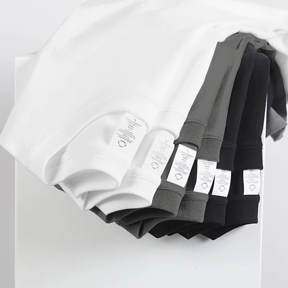 2 pièces 100% coton solide t-shirts hommes et femmes à manches courtes blanc