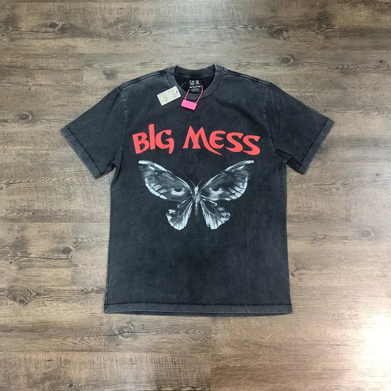 SAINT Of MICHAEL 1:1 mode qualité Streetwear papillon imprimé t-shirt surdimensionné 100% couverture en coton ample