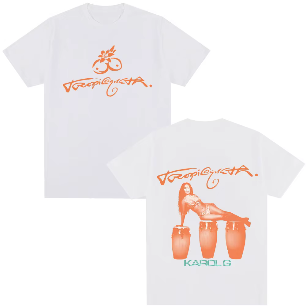 Karol G Tropicoqueta 2025 nouvel Album T-shirt hommes femmes vêtements Pop musique T-shirts décontracté coton à manches