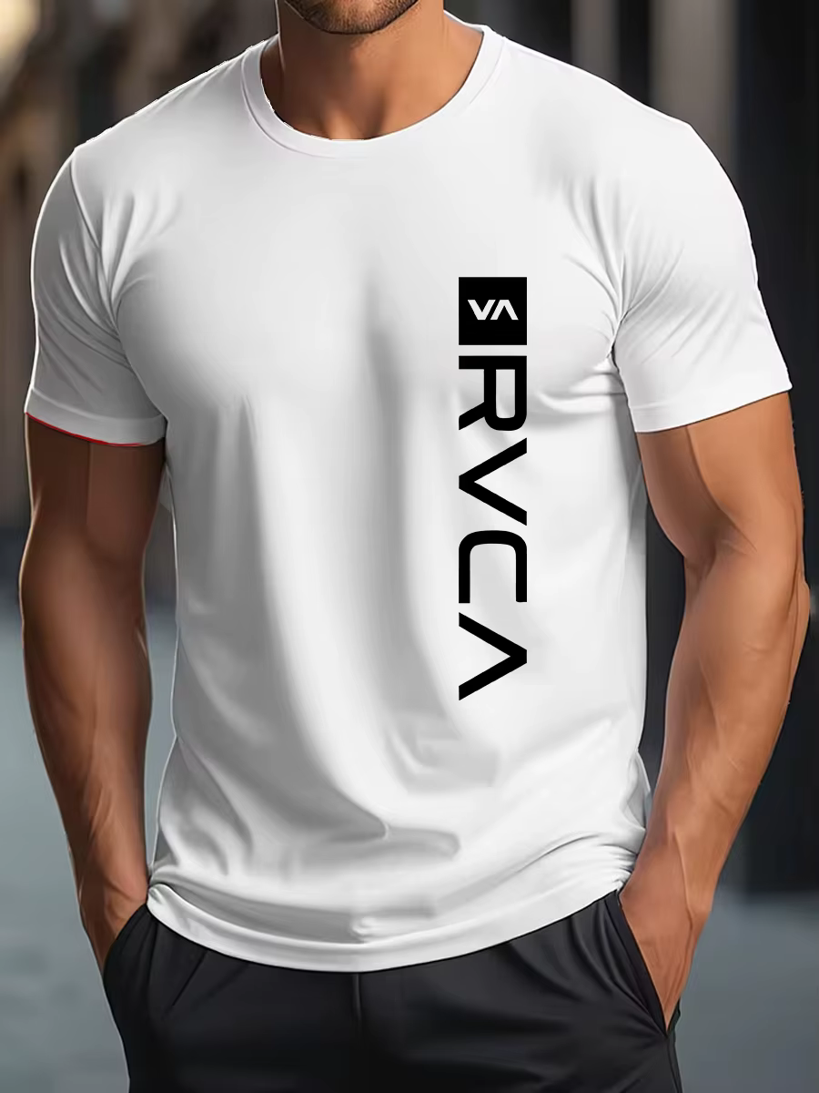 T-shirt cool pour hommes, décontracté, avec impression RVCA, graphique, manches courtes, 100% coton, été, 2026, S-4XL