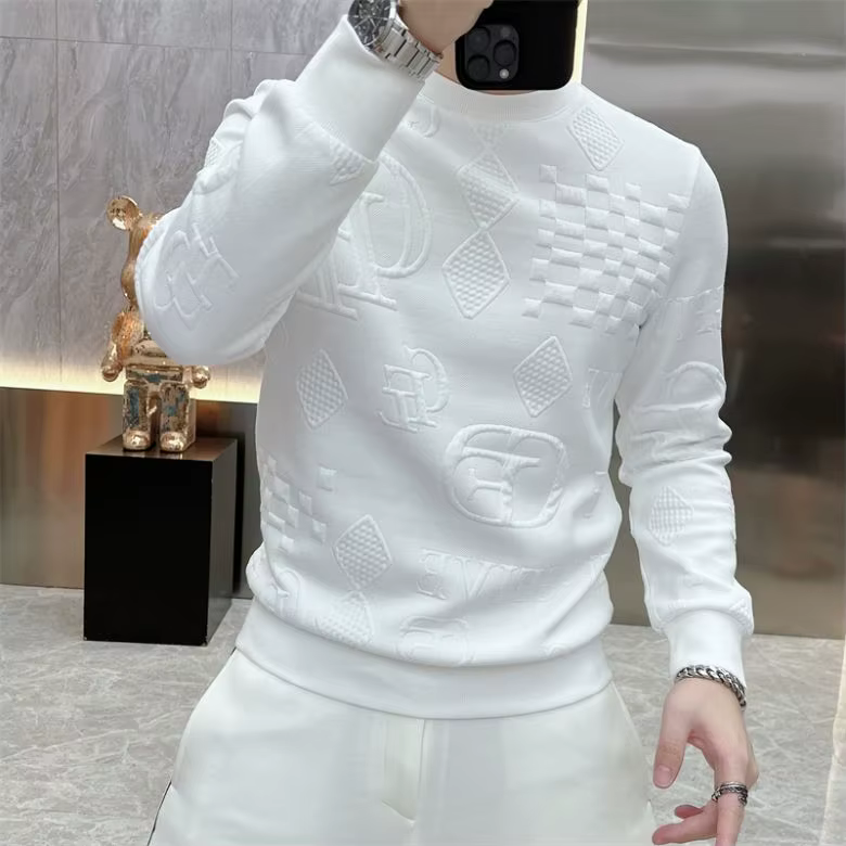 T-shirt à manches longues en Jacquard pour hommes