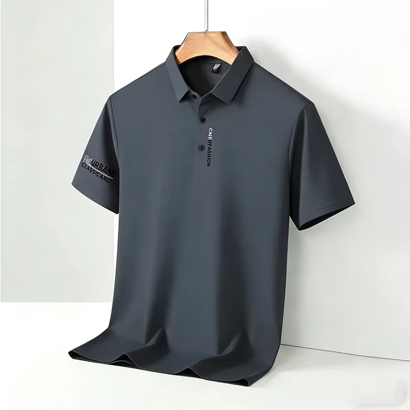 Nouvelle Arrivée 2026 – Polo Homme Vert Forêt Respirant Anti-Plis à Manches Courtes pour le Bureau