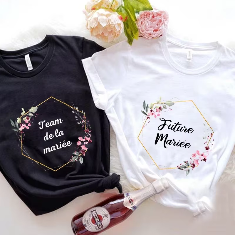 T-shirts de mariage de mariée français EVJF Future Team hauts