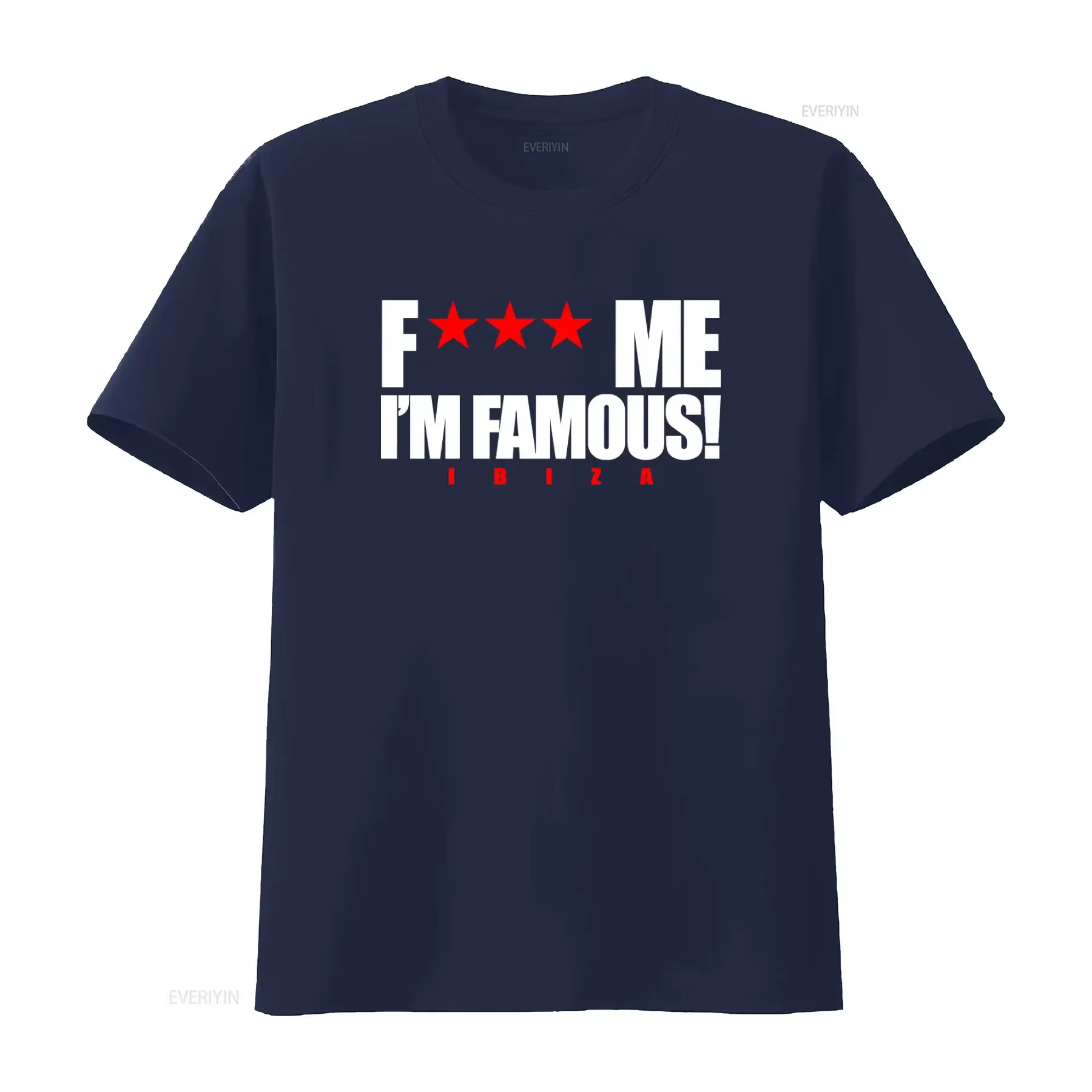 T-shirt Classique Homme F Me I'm Famous avec Logo David Guetta Ibiza Blanc Gris – Style Vintage Lavé Tendance