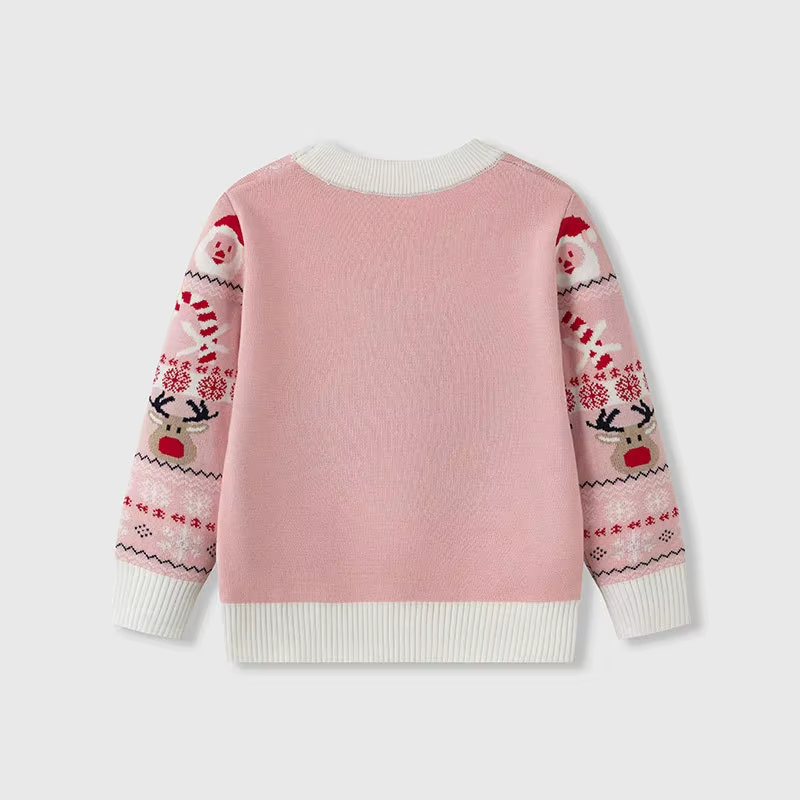 Chandails de noël enfants dessin animé haut filles à manches longues col rond pull automne nouveau tricots de style
