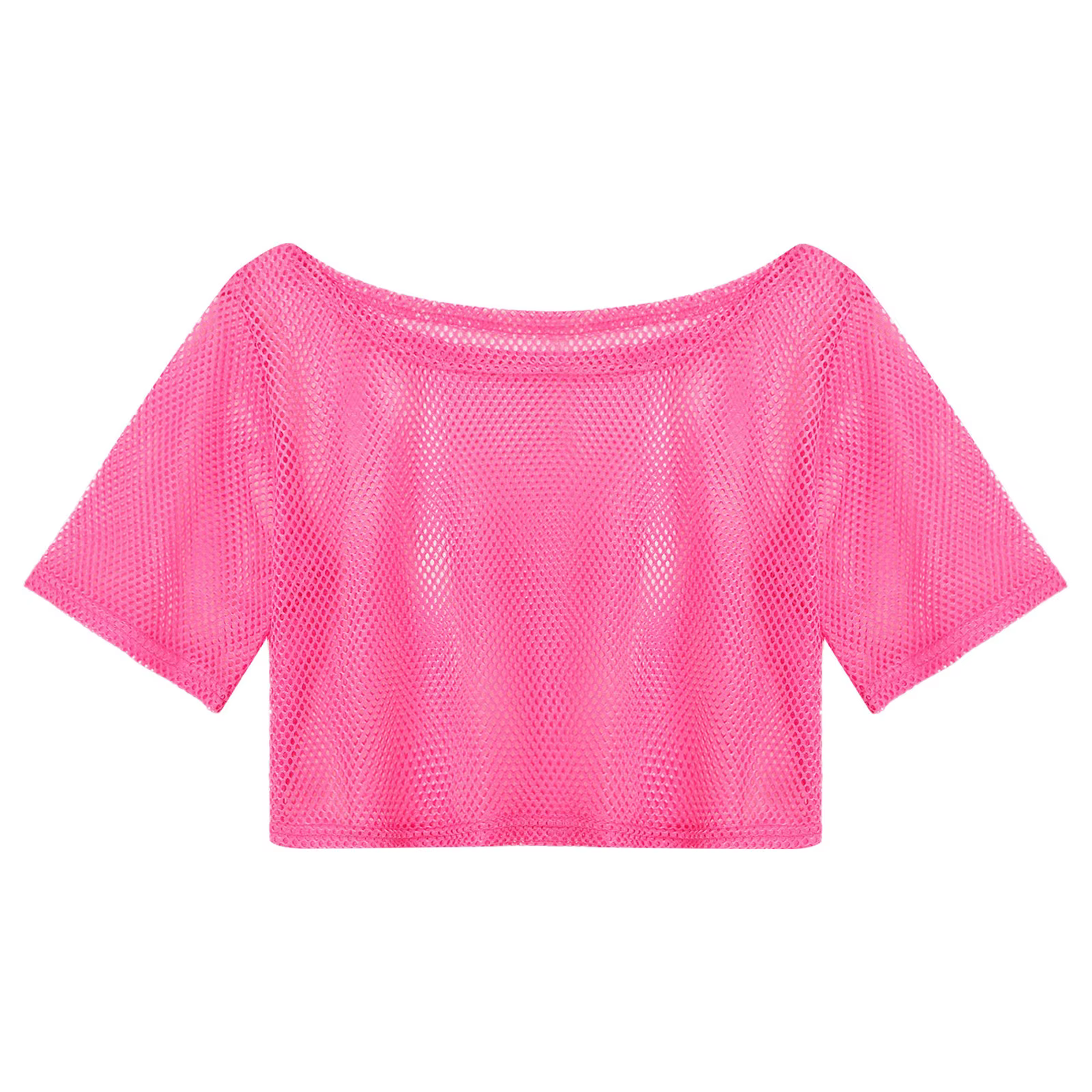 T-shirt en résille Chang des années 80 néon pour femme