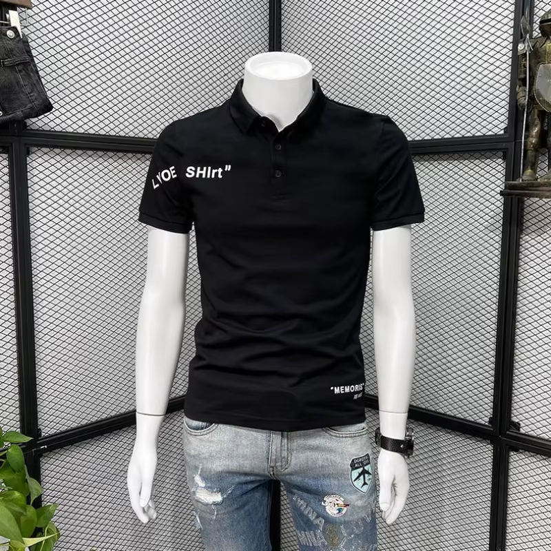 T-shirt en coton avec col pour hommes