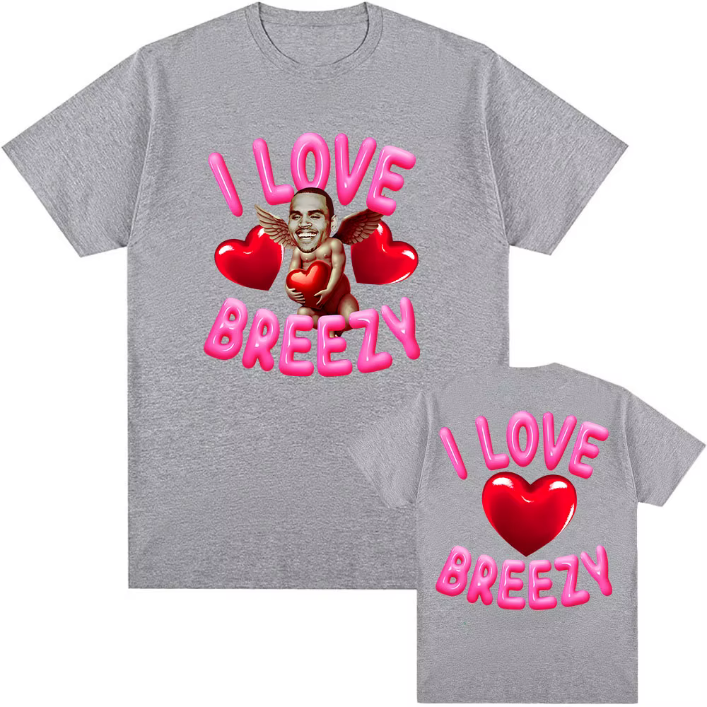 J'aime Breezy Chris Brown T-shirt décontracté à manches courtes hommes t-shirts coton de haute qualité unisexe