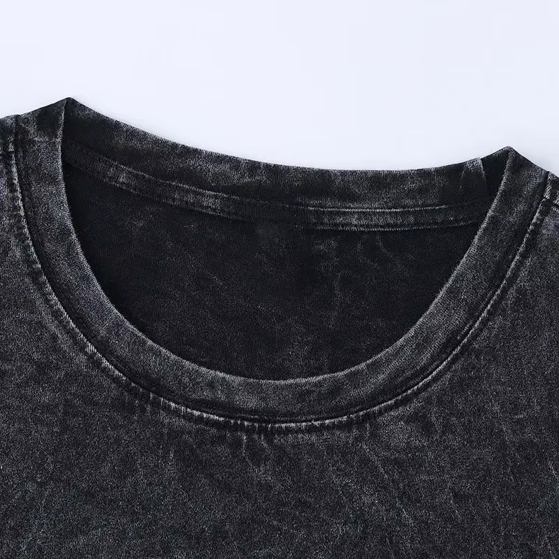 T-shirt d'été 100% coton délavé pour hommes