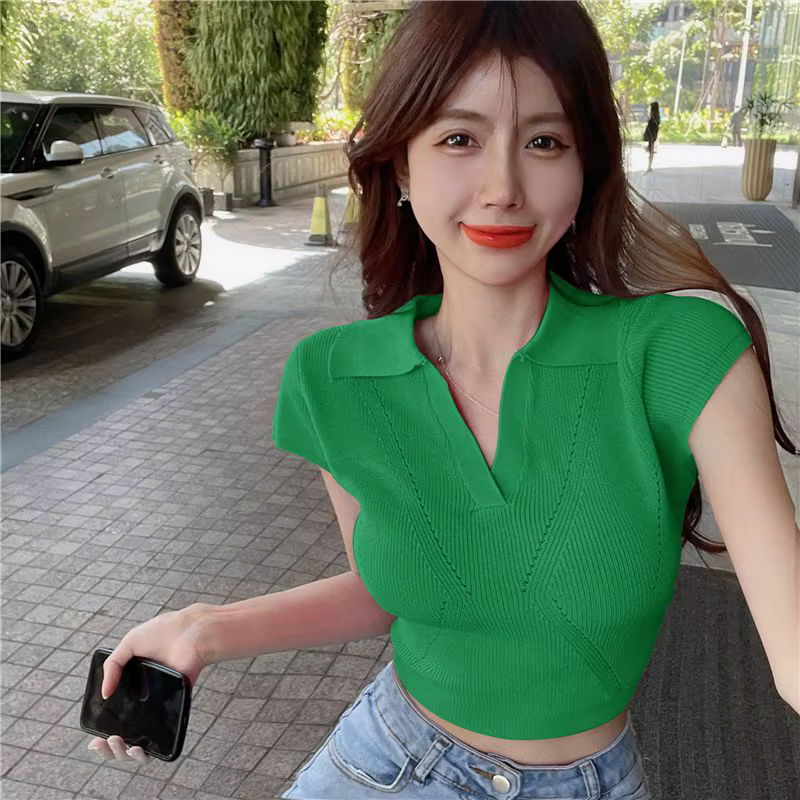 Polo Slim Neck Sexy Blouse pour femme