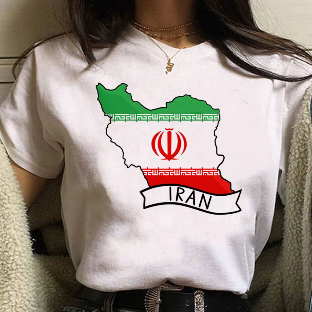 T-shirt Iran pour femmes, t-shirt harajuku, vêtements amusants pour femmes