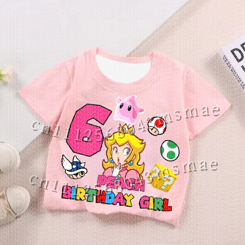 Nouveau T-shirt imprimé Super Mario 2026 pour garçons et filles